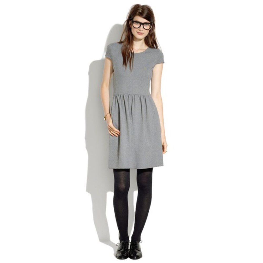 Madewell Ponte Screenplay Cap-Sleeved Gray Dress
